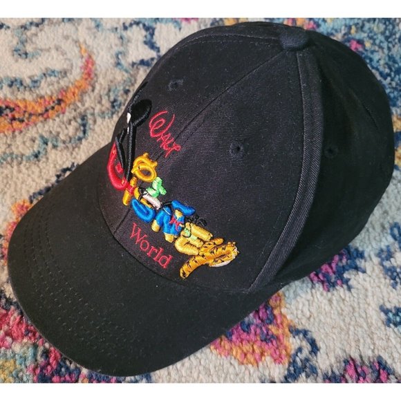 Walt Disney World Baseball Cap 3D Characters Spell Out Black Snapback Hat Adult - Picture 1 of 9